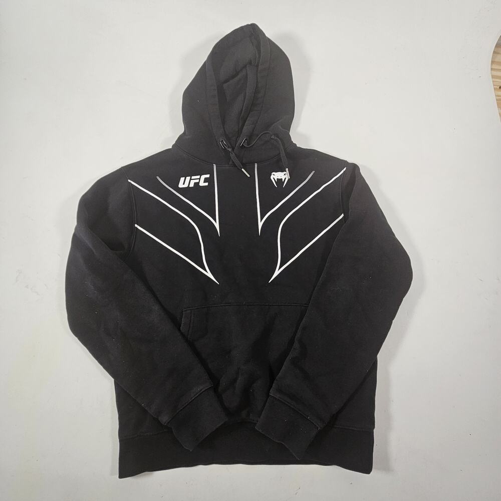 UFC Venum Black Pullover Hoodie Youth XS 55/45 Cotton Blend Kangaroo Pocket